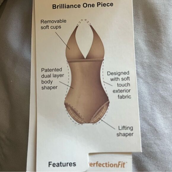 NWT- Contours by Coco Reef Brilliance Halter Bra Sized One Piece Swimsuit - Picture 13 of 15